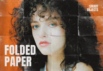 Folded Paper Photo Effect Mockup