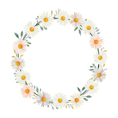 frame of daisies watercolor