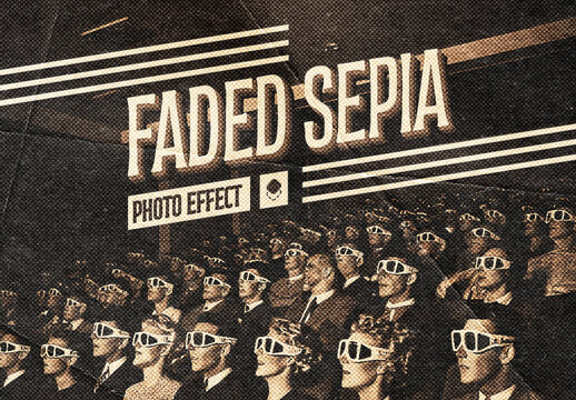 Faded Sepia Photo Effect Mockup