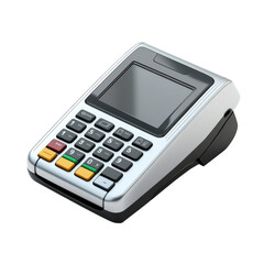 Modern payment terminal machine for contactless transactions with buttons and screen display