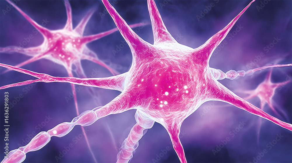 Poster neuropathy, image depicting neuropathy with a chaotic theme and abstract profile design.