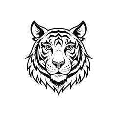 tiger head line art vector