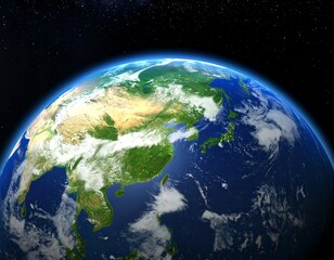 Fototapeta premium Earth, close-up view of Asia