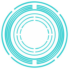 Obraz premium Abstract Teal Circular Futuristic Geometric Design Element