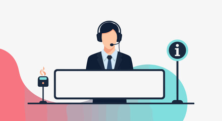 Professional customer support agent providing information and assistance to clients effectively