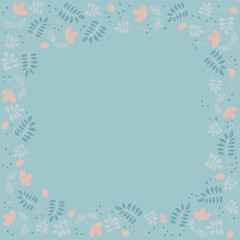 민트 배경_핑크 꽃_템플릿 디자인