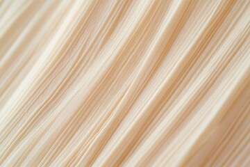 Beige pleated fabric texture isolated on transparent background