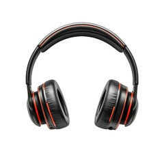 Modern black and red over-ear headphones with comfortable earcups, top view