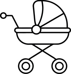 Stroller outline icon vector illustration 