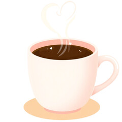 Obraz premium Coffee mug with heart-shaped steam