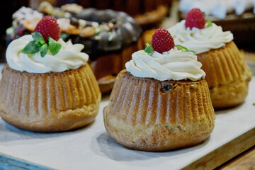 cupcakes with cream and chocolate