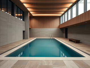 a minimalist indoor swimming pool