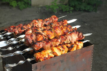 shish kebab on the barbecue