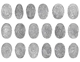 Fingerprint patterns in a grid