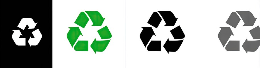 Obraz premium Three variations of a recycling symbol