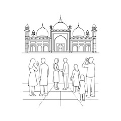 badshahi masjid icon vector 