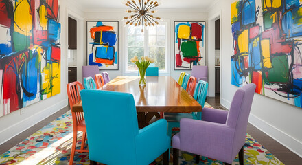 colorful dining room