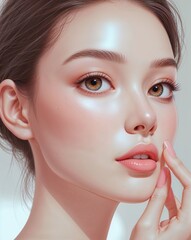 Serene Glow Hyper-Realistic Portrait of Elegance
