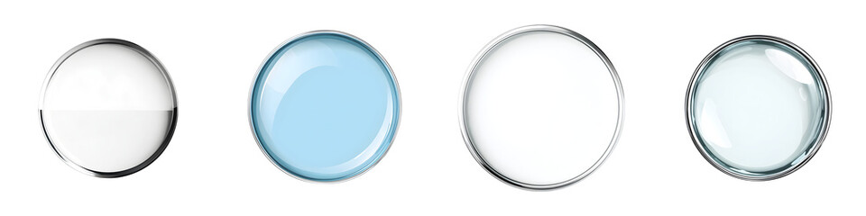 Transparent Circular Objects on White Background