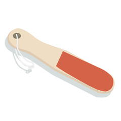 foot file isolated. male enhancement tool.Pumice stone for heels with wooden handle. Tool for pedicure and removal of rough skin on feet.