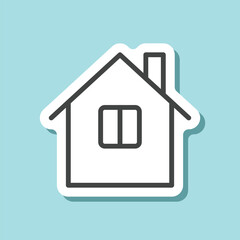 House sticker icon in flat style. Home vector illustration on isolated background. Building sign business concept.