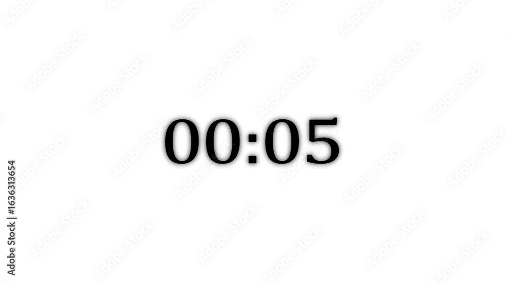 Poster 2 minute countdown animation from 0 seconds to 2 minutes on a white background