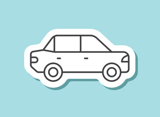 Car sticker icon in line stroke flat style. Automobile vector illustration on isolated background. Transport sign business concept.