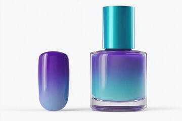 A vibrant purple-blue gradient nail polish