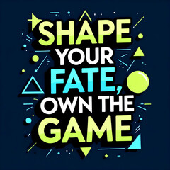 Fototapeta premium Bold Neon Motivational Quote Graphic on Dark Blue Background