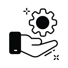 Handy glyph icon of marketing task management 