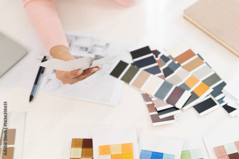 Wall mural creative web designer planning ui application and developing digital template