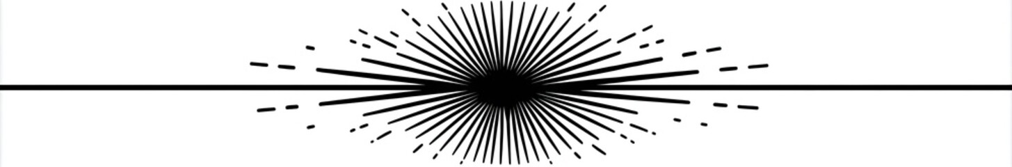 Obraz premium Radiating lines emanating from a central point, bisected by a horizontal line
