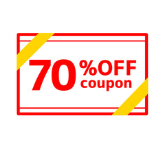 Transparent 70 Percent OFF Coupon Illustration PNG