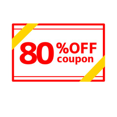 Transparent 80 Percent OFF Coupon Illustration PNG