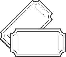 Blank Event Tickets Icon – Outline Vector Illustration