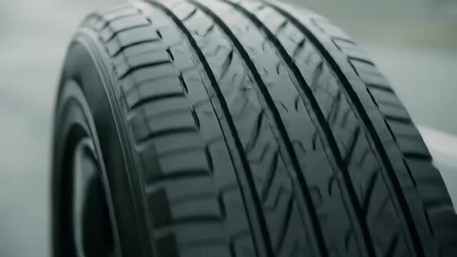 Automotive Tire Detailed View of the Tread Pattern