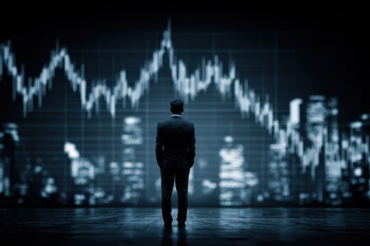 A businessman standing confidently in front of a bustling global cityscape, showcasing leadership and success in a corporate environment. - Powered by Adobe