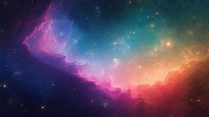 Obraz premium Cosmic nebulae swirls in vibrant colors