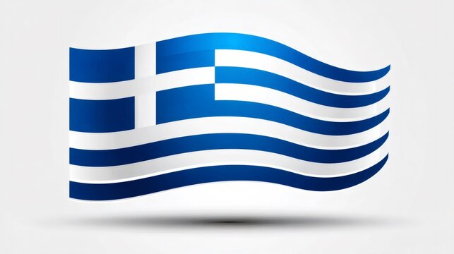 Waving greek flag on plain background representing national identity