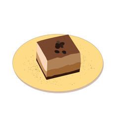 vektor Tiramisu, traditional Italian dessert 