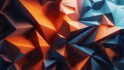 Crystalline Collision of Warm Orange and Cool Blue Facets
