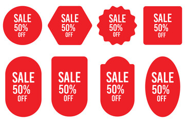 Set of discount coupon or shopping tag. sale price tag with discount offer. vector illustration.
