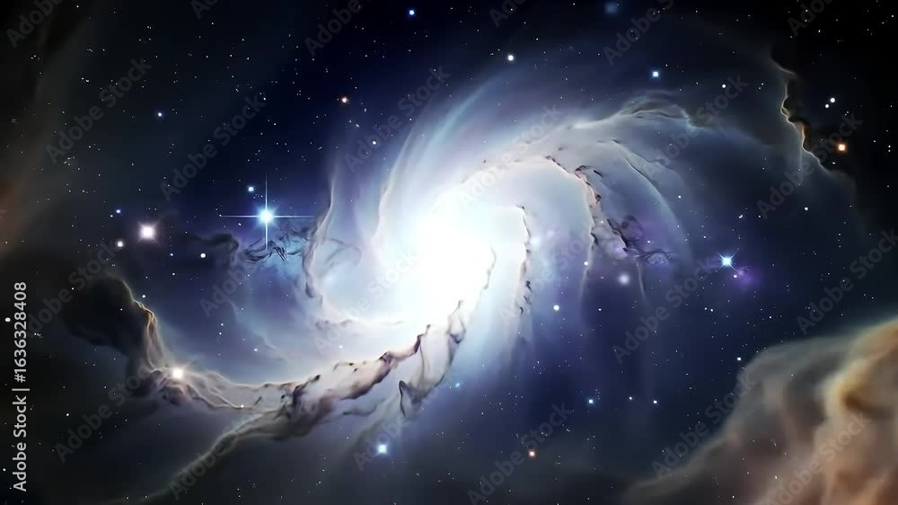 Poster Cosmic Vortex Journey Through a Nebula in Deep Space