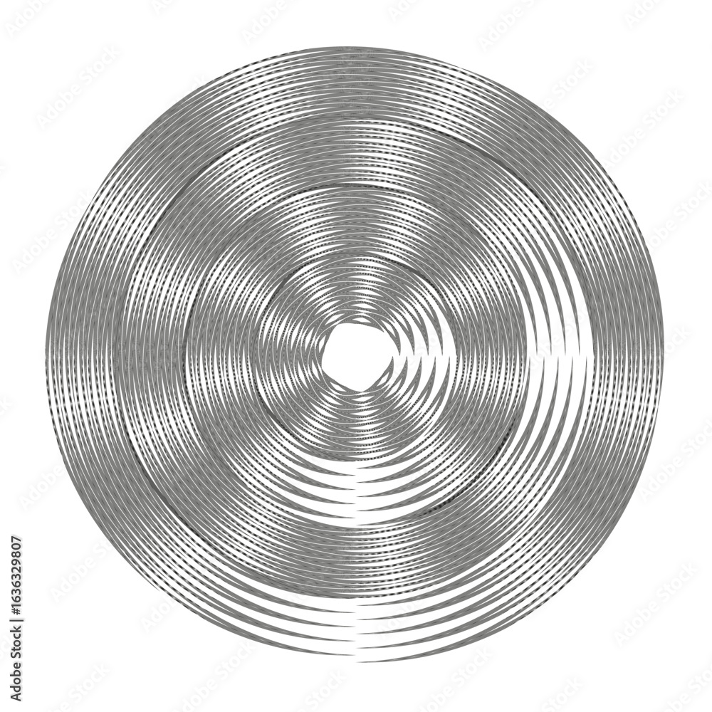 Aufkleber abstract spiral pattern. concentric circle illustration. optical illusion element. vector metallic t