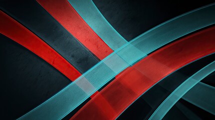 Abstract design red teal lines dark background