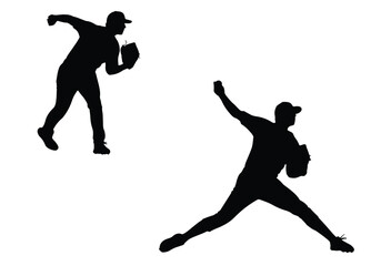 Silhouette of a dynamic male figure in a powerful action pose, isolated on a white background, symbolizing victory and achievement sports silhouette