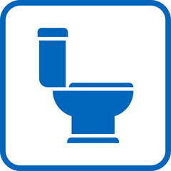 Washroom signs. Restroom toilet sign printable public sign symbol set simple blue minimalist design. WC. Female or male restroom. WC door plate symbol. Printable sticker
