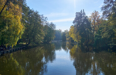 Obraz premium view on beautiful landscape with water