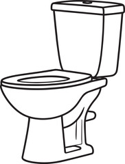 Modern Toilet Silhouette Vector | Black Bathroom Fixture Illustration Vector Format