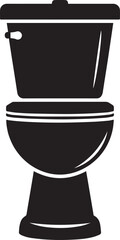 Modern Toilet Silhouette Vector | Black Bathroom Fixture Illustration Vector Format